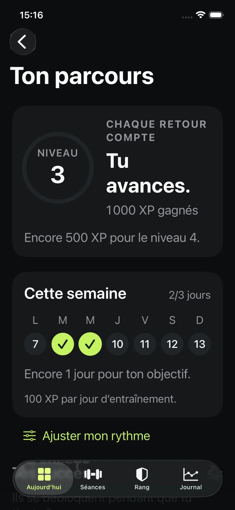 Le parcours et le niveau Aven